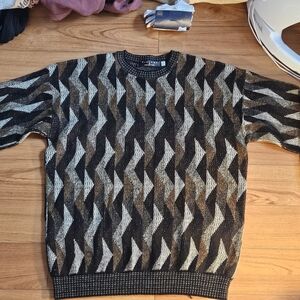 Men's Protege Collection Black and Brown Sweater Made In USA